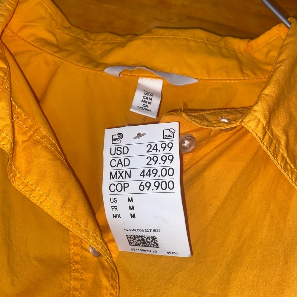H&M orange button down - Picture 2 of 3